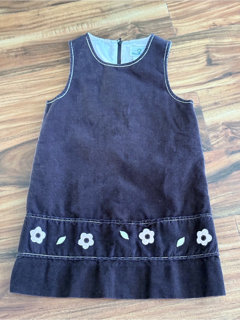 Florence Eiseman Girls Chocolate Brown Girls Pinwale Corduroy Jumper Dress 5